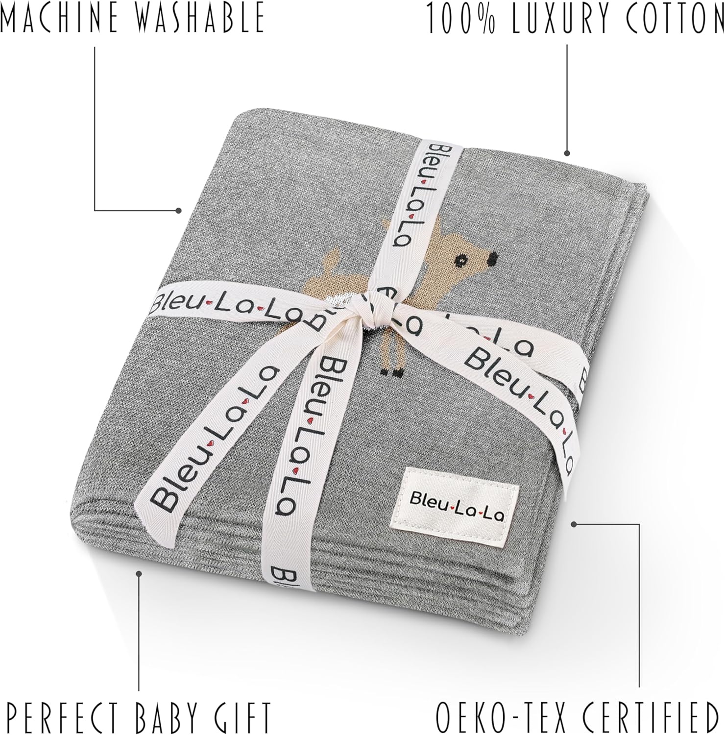 Knit Baby Swaddle Blanket - 100% Cotton Soft Cozy Receiving Swaddling Crib Stroller Quilt Blanket