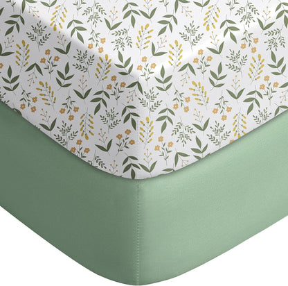 Yoofoss Baby Pack and Play Sheets 2 Pack for Boys and Girls - 38x26 Mini Crib Sheets Fitted Neutral
