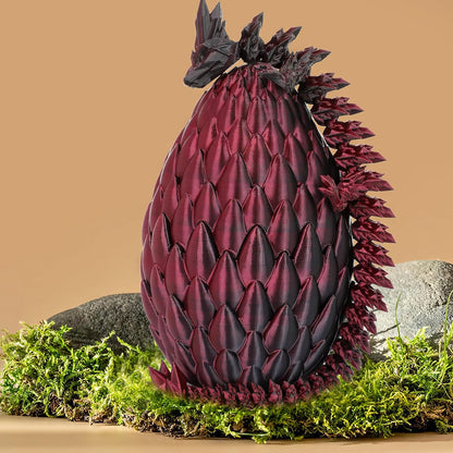 Easter Eggs 3D Printed Dragon Egg Dragon Eggs with Dragon Inside Fidget Toys Pendant Desk Decorative Easter Egg Fillers Easter Gifts for Boys Kids Home Office Decor (Black Red)