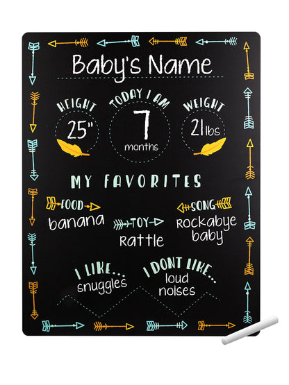 Tiny Idea’s Arrows Baby Milestone Chalkboard, Gender-Neutral Baby Photo Prop, Baby Décor Accessory