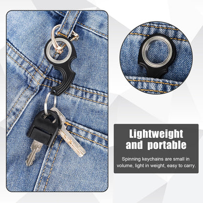 2pcs Key Chain Spinner Fidget Toy, Portable Finger Spinning Keychain with 2pcs Key Ring Funny Key