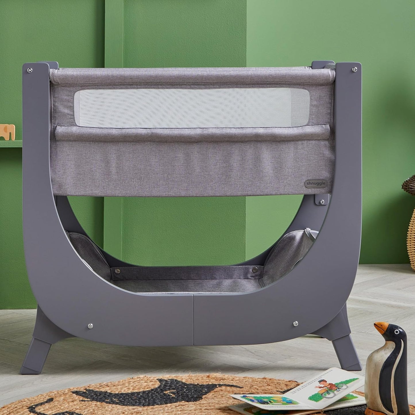 Air Lite Bedside Infant Crib | Breathable Mesh Sides, Drop-Down Panel, Reflux Incline, Adjustable