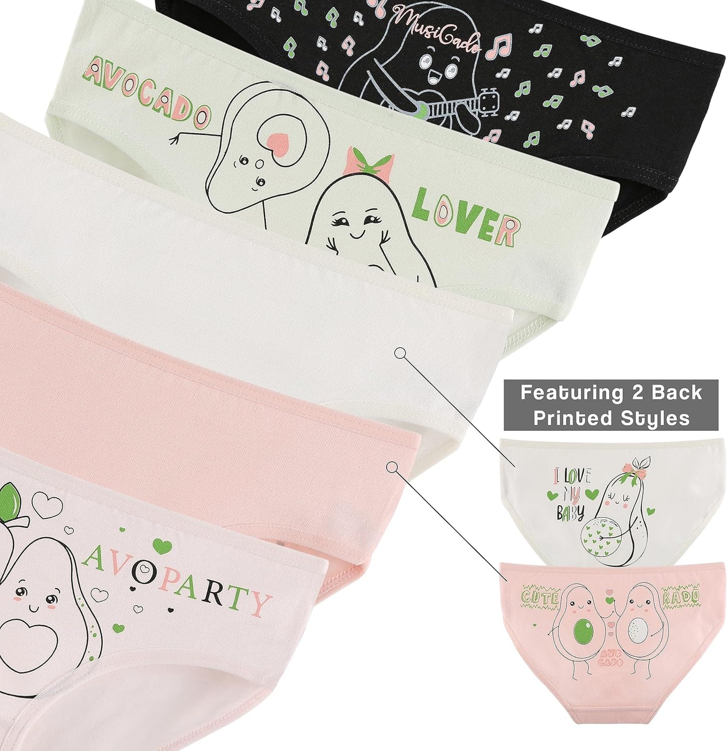 Donella Girls' Soft Cotton Underwear - Kids Bikini Brief Panties for Girls and Toddlers 5-Pack, Age: 2-15