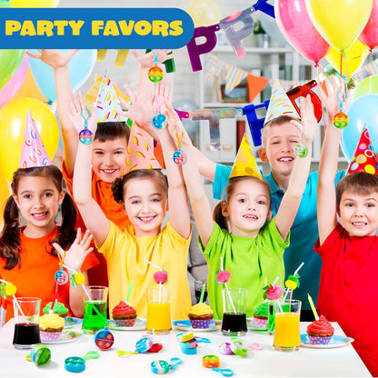 JOYIN Round Pop Fidget Keychain Mini Fidget Toys Bulk 90 Pack Party Favors for Kids 4-8,8-12 Years Kids, Goodie Bag Stuffers Fidgets for Classroom Prizes Sensory Fidget Toy Packs