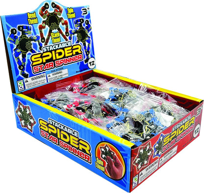 Raymond Geddes Stackable Spider Star Spinner Fidget Toy (12 Pack) - Calming Transformable Fidget Spinner – Unique Fidgets