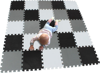 MQIAOHAM® 25 Pieces Puzzle Play Mats, Soft Baby Play Mat, Kids Interlocking Foam Floor Tiles, Toddlers Carpet Playmats G301025-101104112