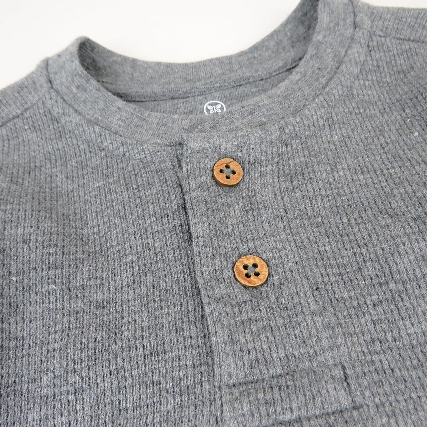 HonestBaby 5-pack Waffle Henley Long Sleeve Shirts 100% Organic Cotton for Infant Baby and Toddler Boys, Unisex