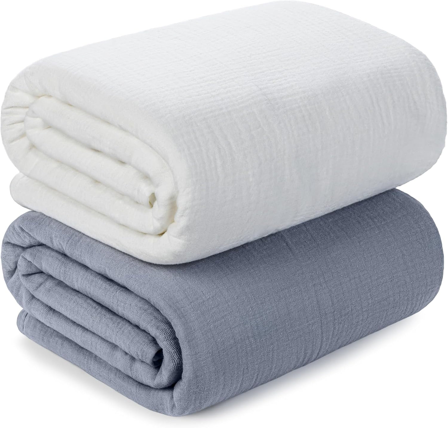 Muslin Swaddle Blankets for Newborn, 2 Pack Breathable Soft Receiving Blanket, Large 41 x 41 inches