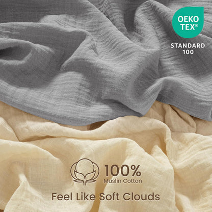 david's kids Muslin Crib Sheets for Boys Girls, 2 Pack 100% Cotton Soft Breathable Fitted Baby