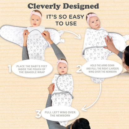 Bublo Baby Swaddles for Newborns – 3-Pack Infant Swaddles 0-3 Months – Adjustable Newborn Swaddle