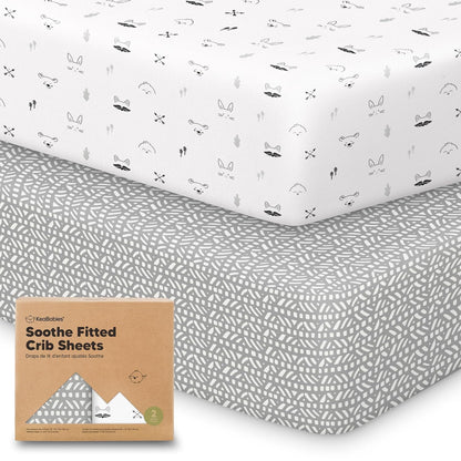 KeaBabies 2-Pack Organic Crib Sheets for Boys, Girls - 52x28 Fitted Crib Mattress Sheet Neutral