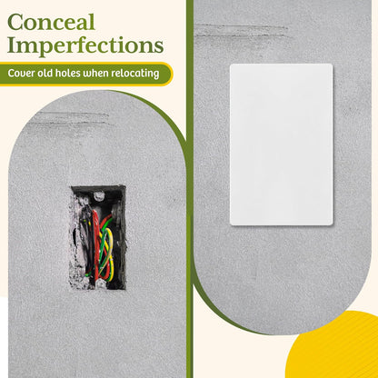 TG Mid-Size Screwless Blank Wall Plate, Child Safe Blank Device Outlet Cover, Medium Size 1-Gang 4.88" H x 3.11" L, Polycarbonate Thermoplastic, UL Listed, SP-MB1-W10P, White (10 Pack)