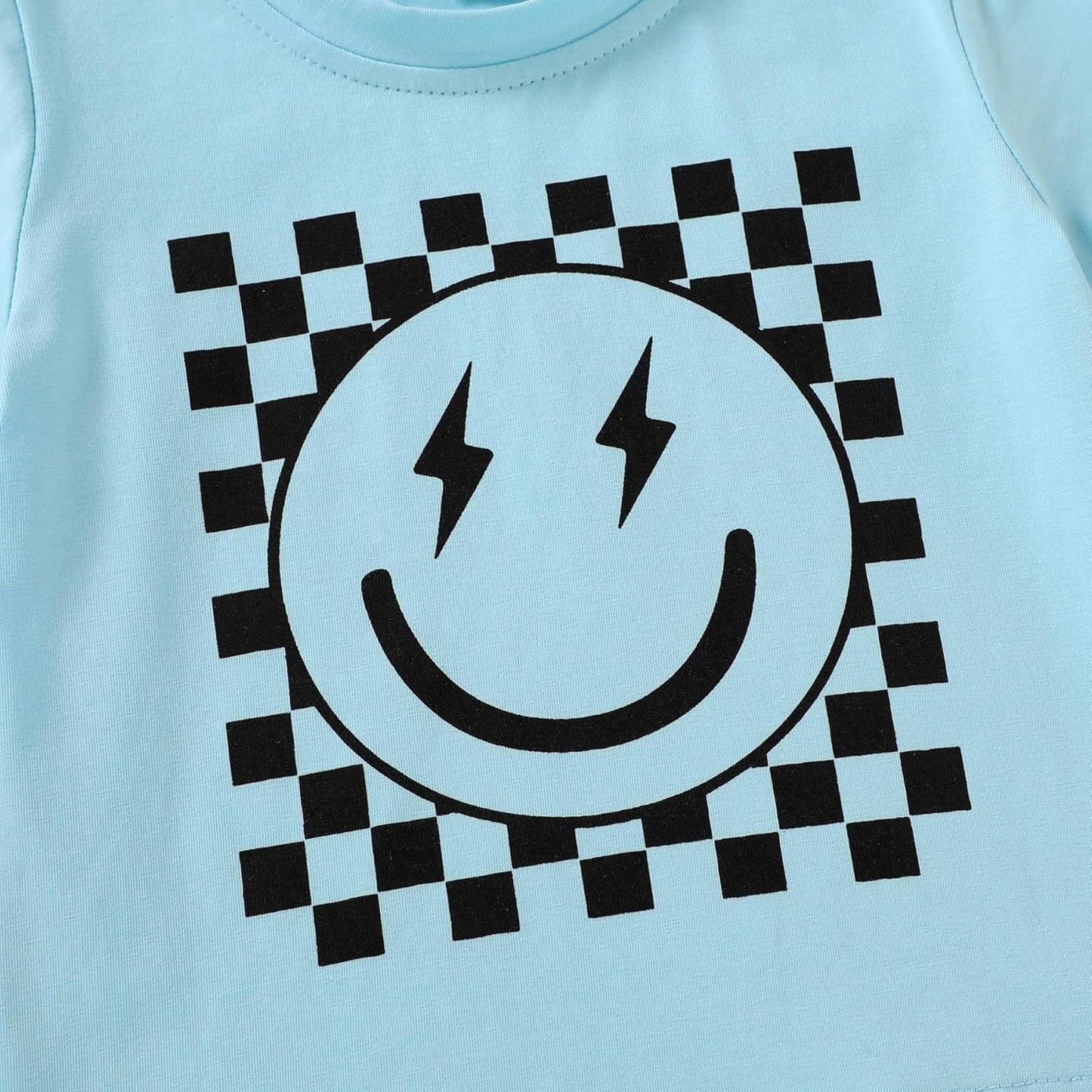 Happy Town Toddler Clothes Baby Boy Girl Smiley Face Shirt Short Sleeve T-Shirt Tee Summer Tops Outfits