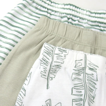 HonestBaby 3-pack Footed Pants Roomy Fit Pull on Bottoms 100% Organic Cotton for Infant Baby Boys, Girls, Unisex