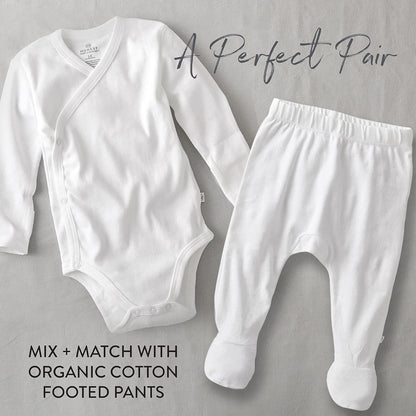 HonestBaby unisex-baby 3-pack Long Sleeve Side-snap Kimono Bodysuits Organic Cotton for Infant Baby Boys, Girls, Unisex