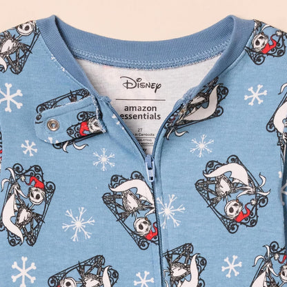Amazon Essentials Disney | Marvel | Star Wars Unisex Babies' and Toddlers' Snug-Fit Cotton Footed Pajamas, Multipacks