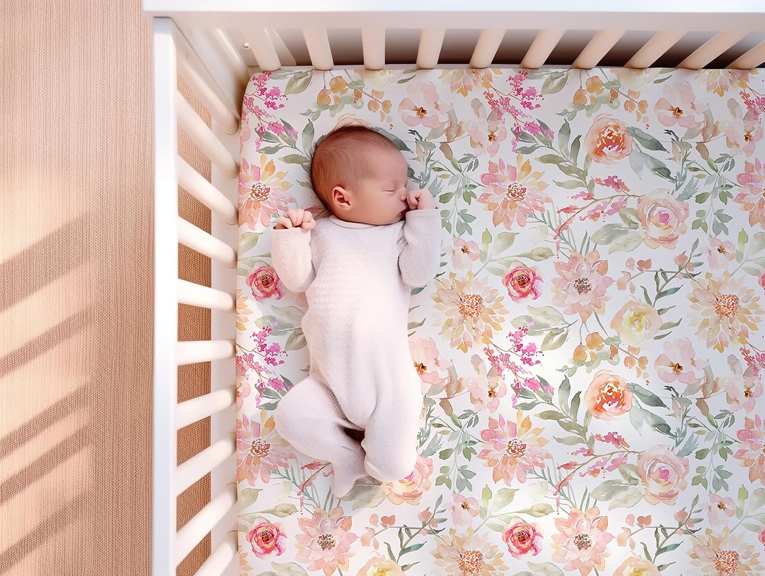 Baby Girls Crib Sheets | 2 Pack Floral Ultra-Soft Bedding for Crib Mattress and Toddler Beds