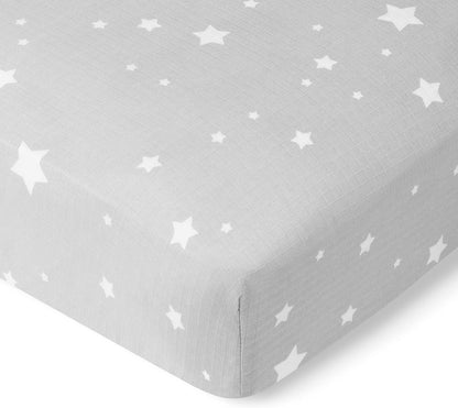 Newton Baby Fitted Mini Crib Sheets (2-Pack) | Organic Muslin Cotton, Breathable & Soft Baby