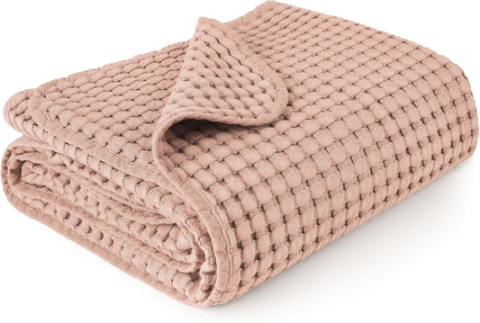 Konssy Waffle Baby Blanket - Soft & Cozy Nursery Swaddle Blanket, Lightweight Toddler Throw for