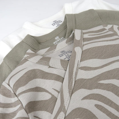 HonestBaby unisex-baby 3-pack Long Sleeve Side-snap Kimono Bodysuits Organic Cotton for Infant Baby Boys, Girls, Unisex