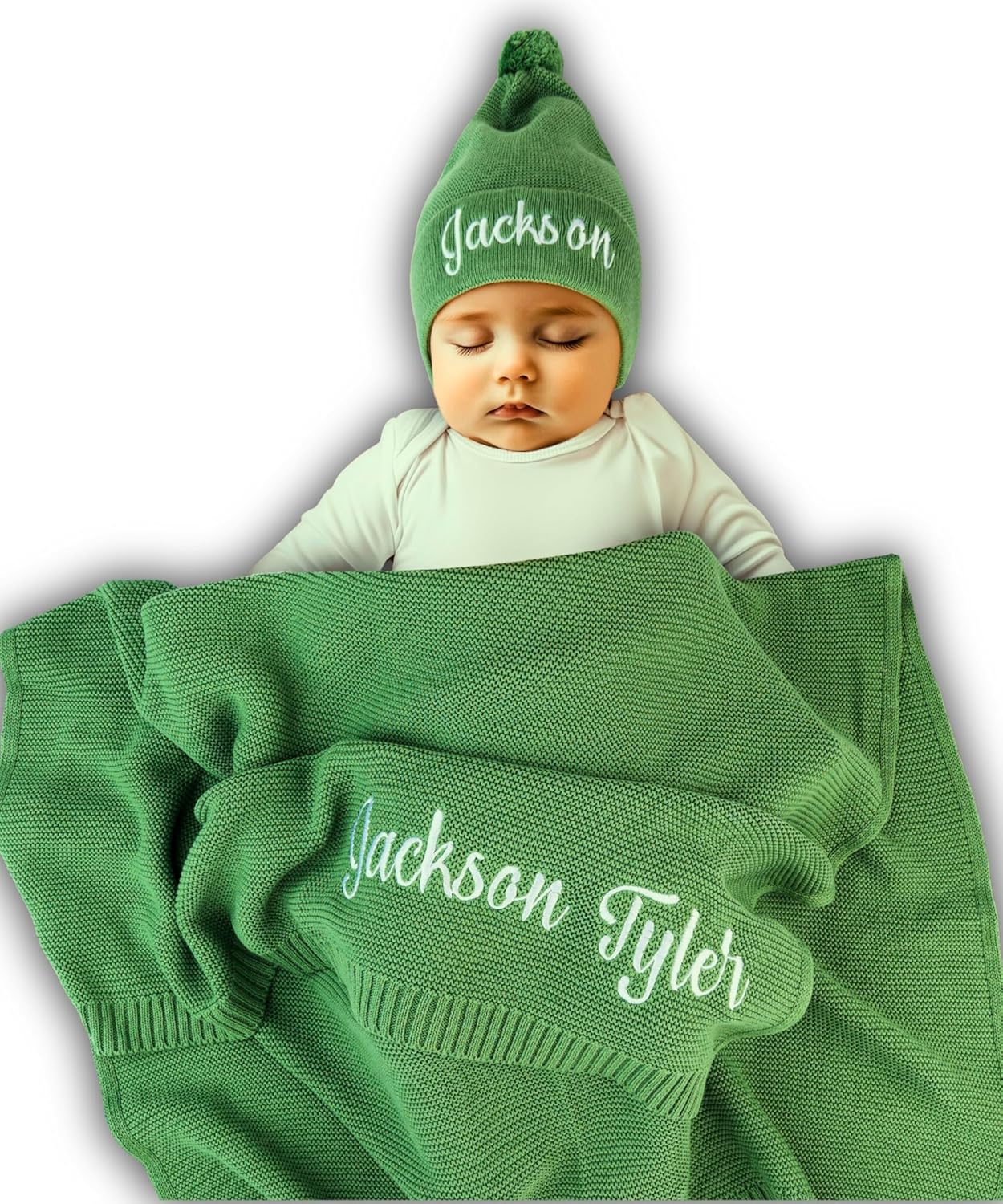 Personalized Baby Blanket, 100% Organic Certified Cotton, Customized Swaddle Blanket with Name