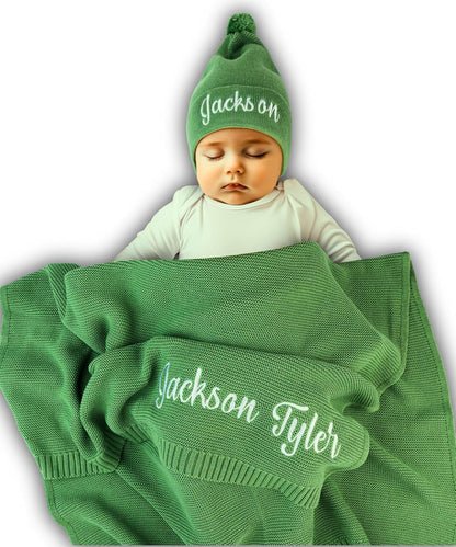 Personalized Baby Blanket, 100% Organic Certified Cotton, Customized Swaddle Blanket with Name