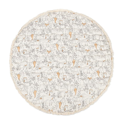 Crane Baby Baby Activity Mat, Woodland Animal Nursery Decor, Reversible Infant Play Mat for Tummy Time and Floor Activities, Infant Play Mat, 40" X 40"