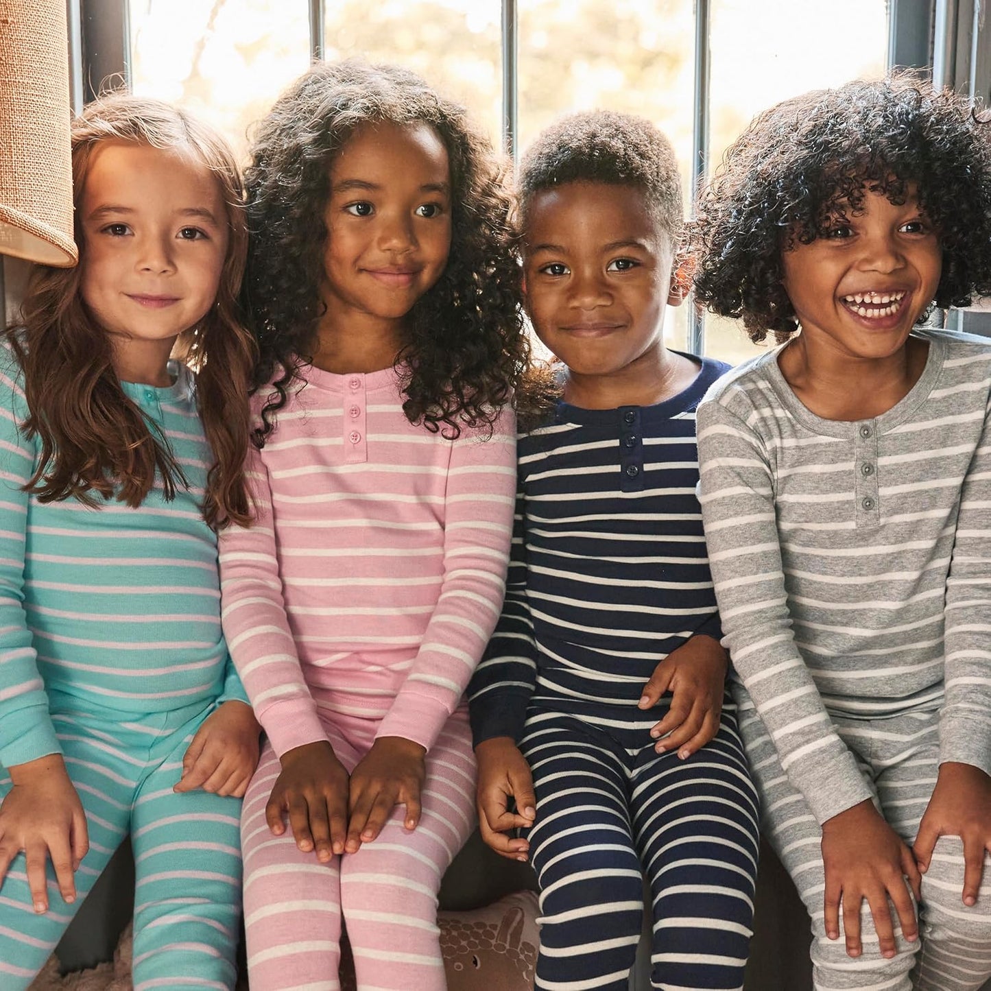 Gymboree Unisex Kid's and Toddler 100% Cotton Henley Long Sleeve Top and Pants,gymmies Pajama Set