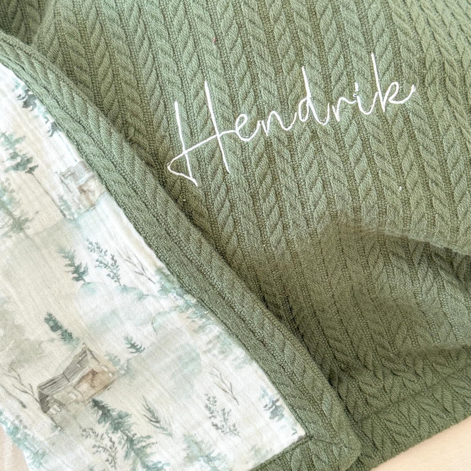 Personalized Baby Blanket with Name – Handmade 100% Organic Cotton Newborn Gift | Custom Knit