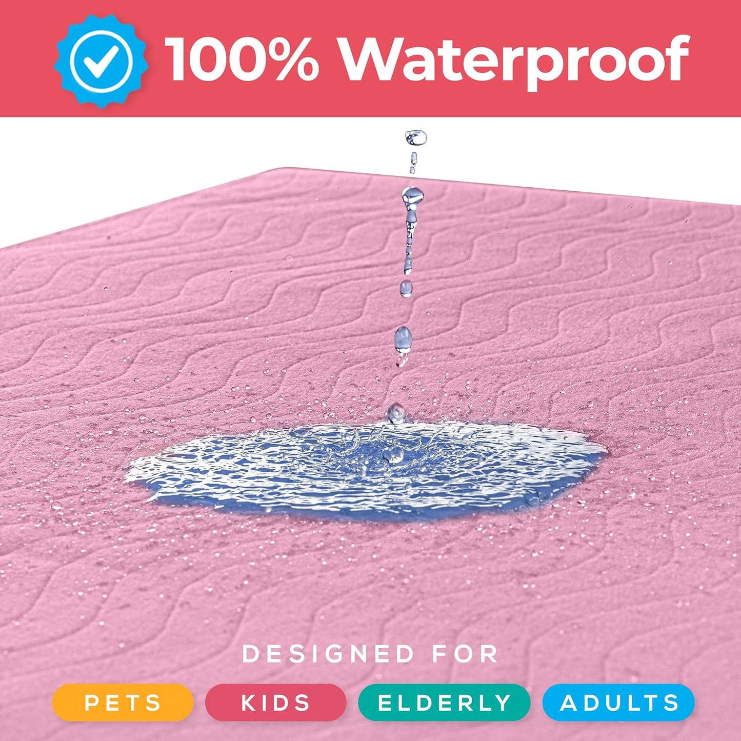 Utopia Bedding Washable Underpads 34" x 52" (Pack of 4), Waterproof Reusable Heavy Absorbency