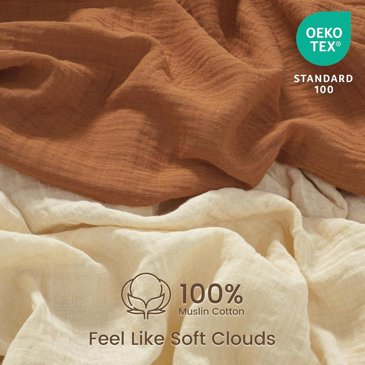 david's kids Muslin Mini Crib Sheets, 2 Pack Cotton Pack N Play Sheets for Boys Girls Neutral, Soft