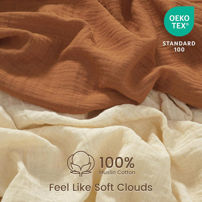 david's kids Muslin Mini Crib Sheets, 2 Pack Cotton Pack N Play Sheets for Boys Girls Neutral, Soft
