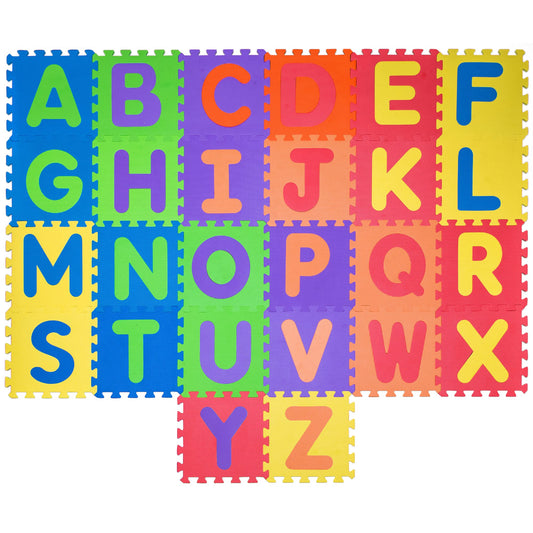 Foam ABC Play Mat - Interlocking Alphabet Floor Mat for Kids Baby Toddlers - Soft 26 Tiles for