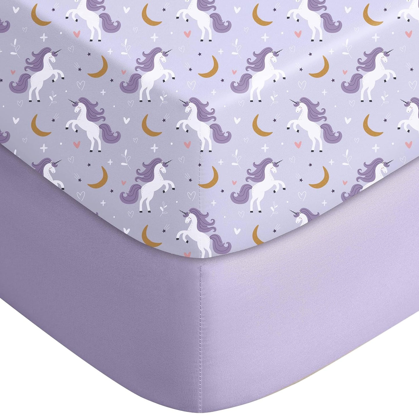Yoofoss Pack and Play Sheets Fitted, Mini Crib Sheets 2-Pack for Pack N Play Mattress, Stretchy