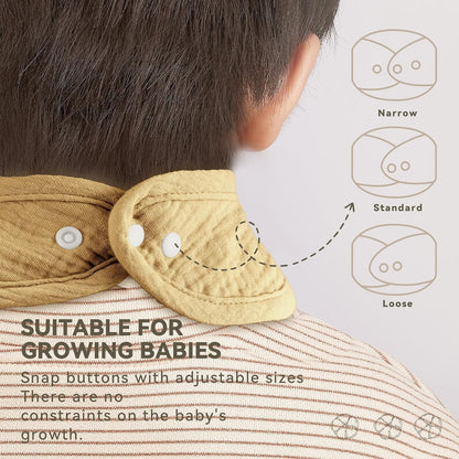 Muslin Baby Bibs for Unisex Boys Girls, Cotton Drool Bibs, Adjustable Newborn Bibs for Drooling and Teething