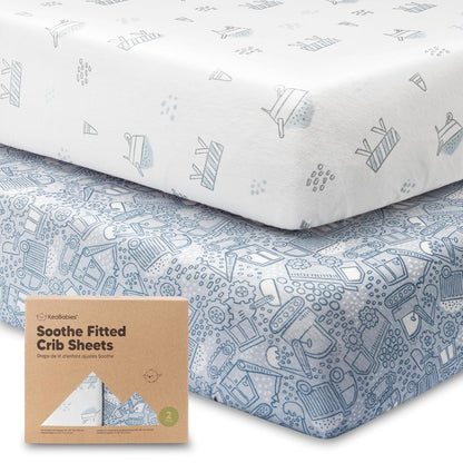 KeaBabies 2-Pack Organic Crib Sheets for Boys, Girls - 52x28 Fitted Crib Mattress Sheet Neutral