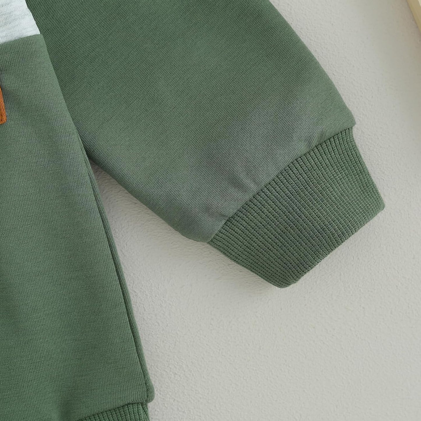 Kupretty Toddler Baby Boy Fall Winter Clothes Color Block Long Sleeve Sweatshirt Pullover Tops + Joggers Pants Outfit Set