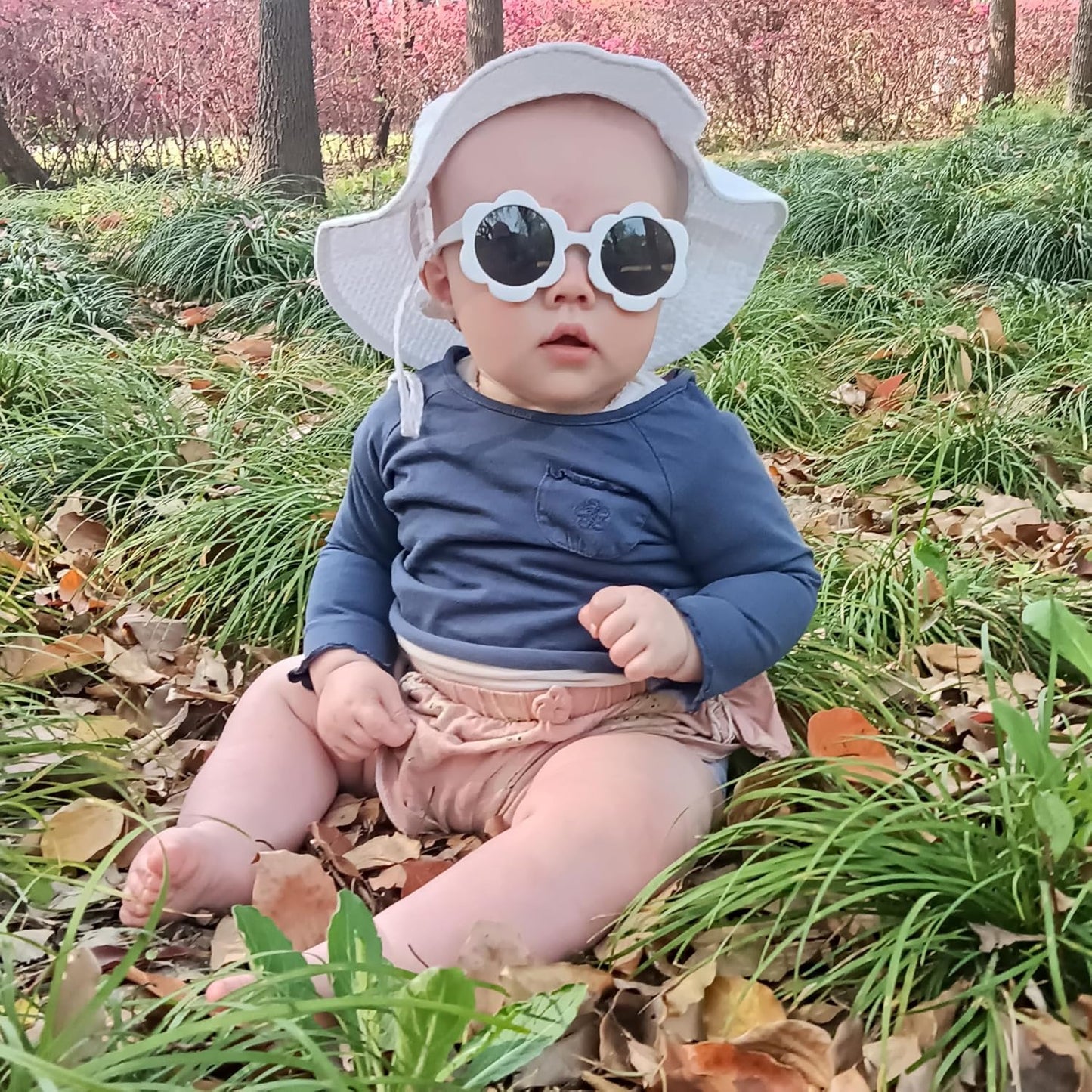 Baby & Toddler Wide Brim Sun Hats UPF 50+ Sun Protection Bucket Cap Cute Adjustable Hat in Seersucker