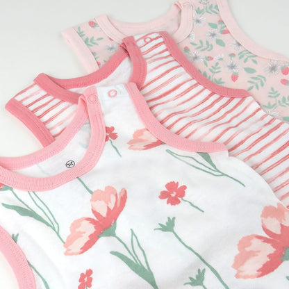 Sleeveless Bodysuits One-piece 100% Organic Cotton for Baby Boys, Girls, Unisex