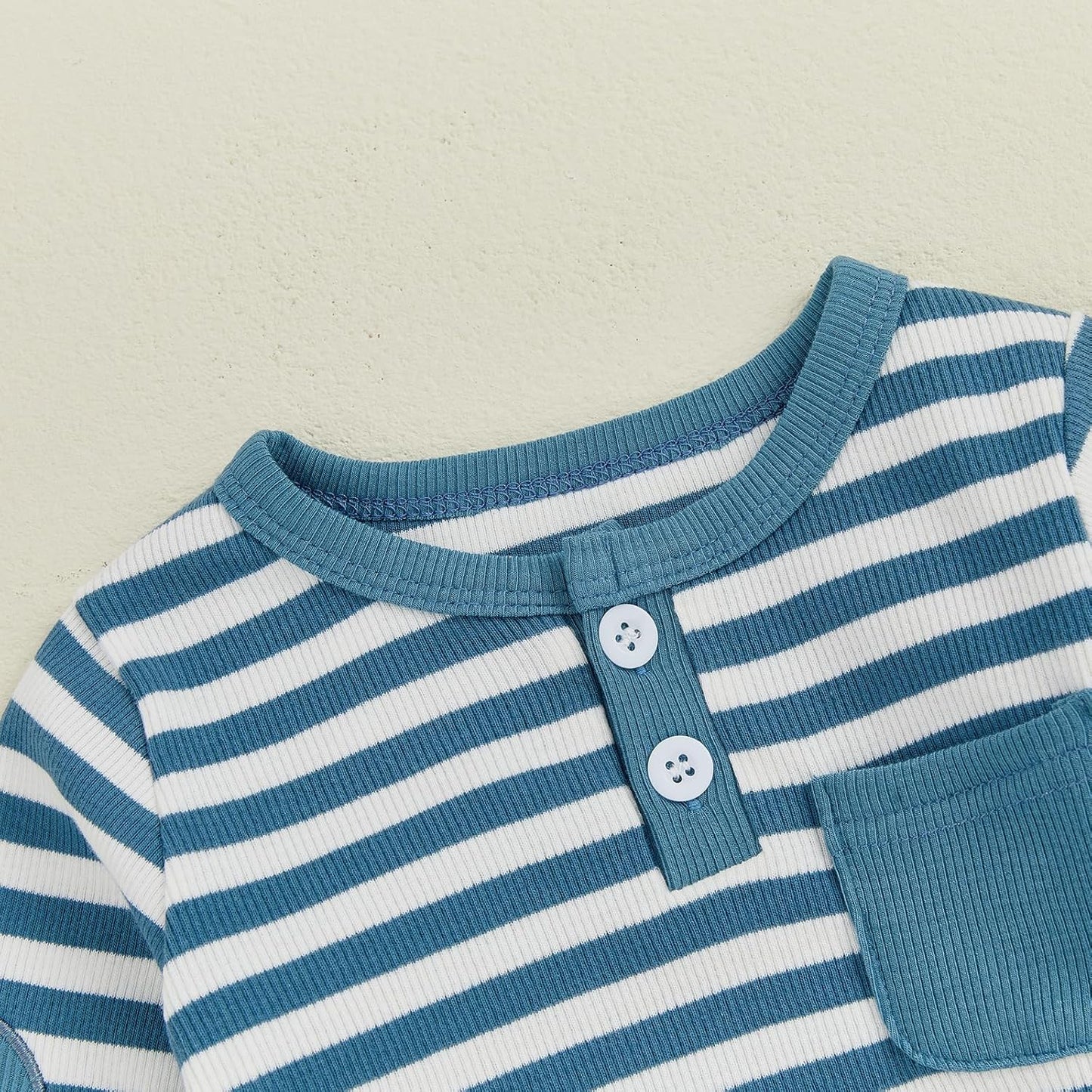 fhutpw Baby Boy Clothes 3 6 12 18 Months Ribbed Knitted Long Sleeve Romper and Pants Sets Newborn Fall Splicing Color Outfits