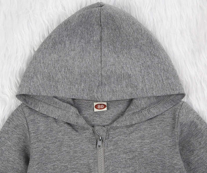 Imcute Baby Zip Up Hoodie, Unisex inflant Toddler Long Sleeve Sweatshirts Lightweight Jacket Hooded Coats Fall Winter Outfits