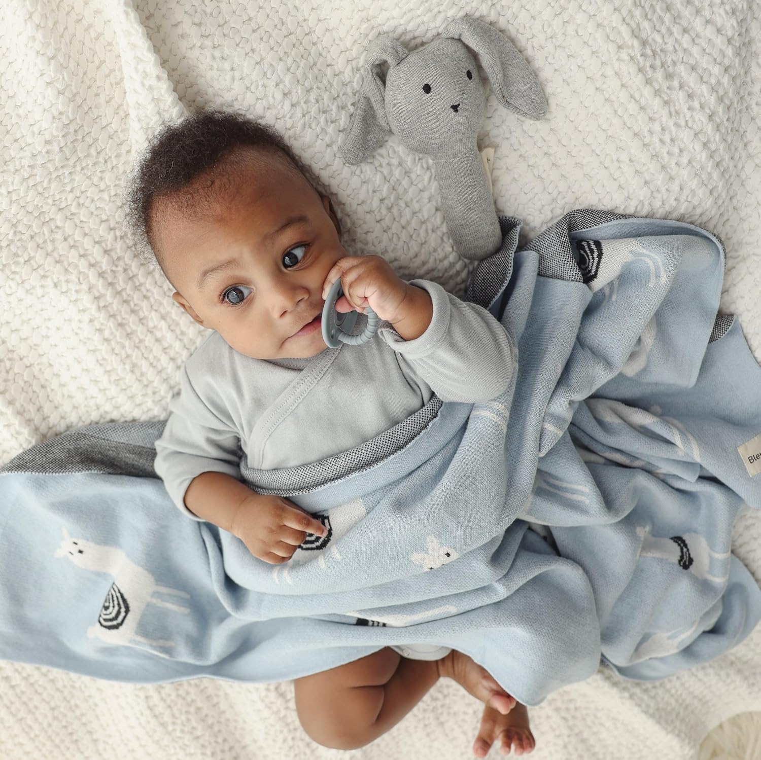 Baby Receiving Swaddle Stroller Blanket - 100% Fine Loomed Cotton Cozy Cuddle Crib Stroller Unisex