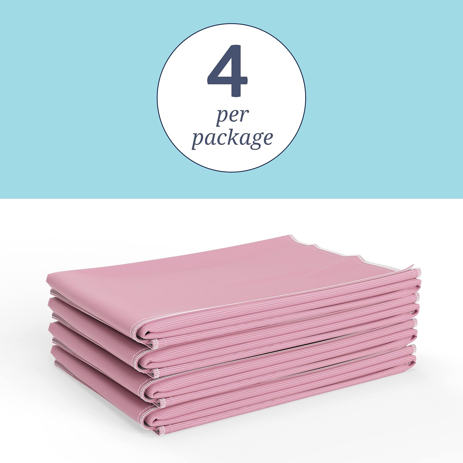 Medline Washable Bed Pads for Incontinence, Large 34 x 36 inch Reusable Underpads, 4 Pack, Pee Pads