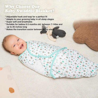 Bublo Baby Preemie Swaddles 4-7 lbs - 3-Pack Premature Babies Swaddle Sleep Sack - Premature Infant