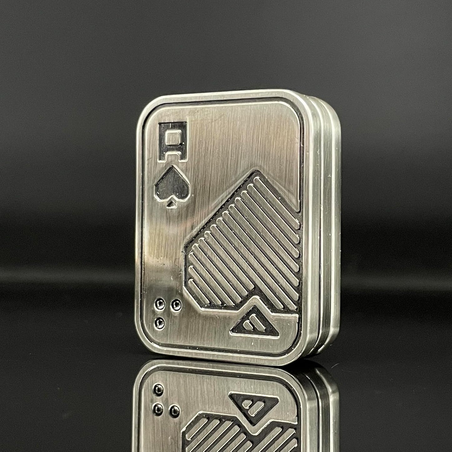 Metal Poker Fidget Slider EDC Adult Fidget Toys ADHD Tool Anxiety Stress Relief Toys Office Desk Toys Gifts for Boyfriend and Father (Three Layer AAA)