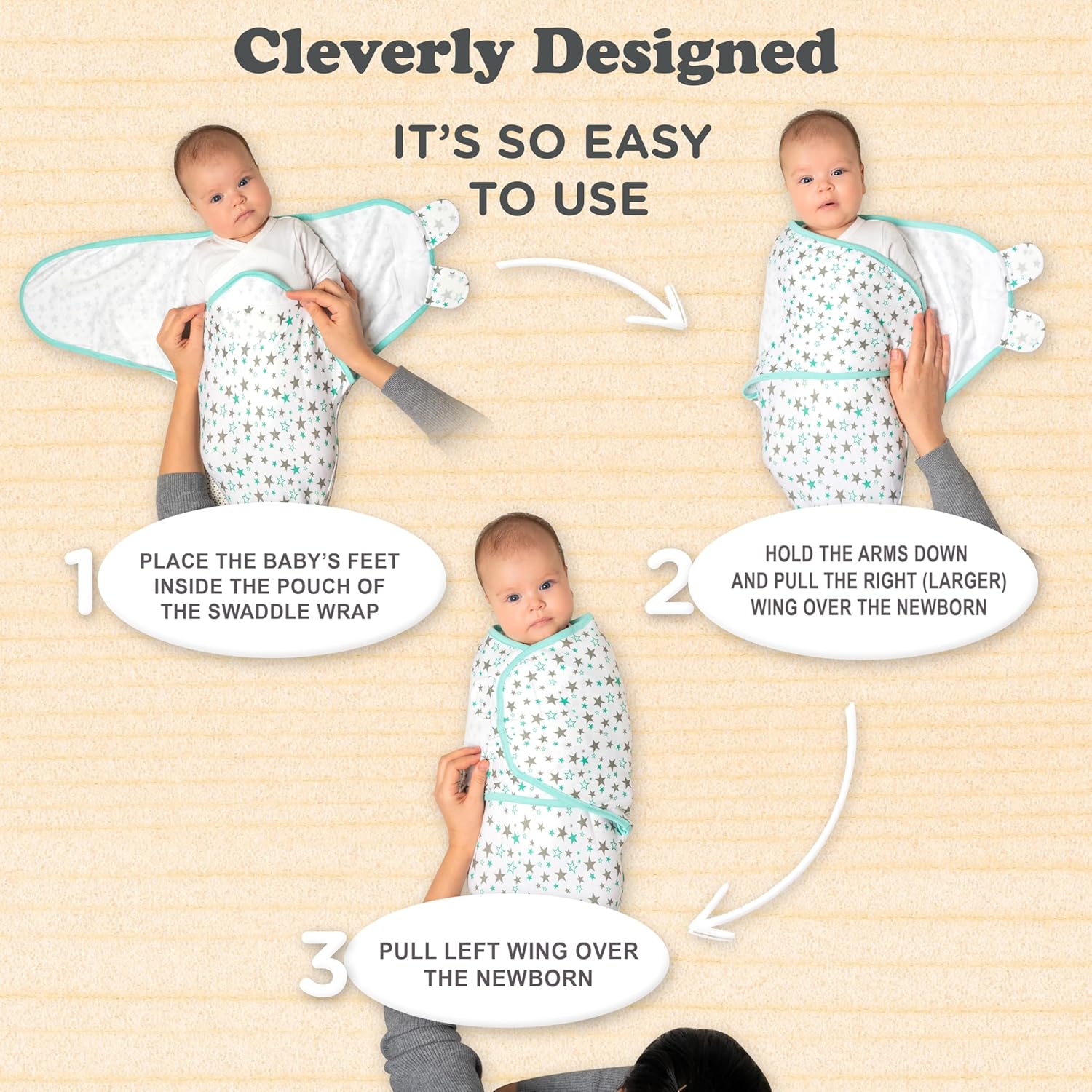 Bublo Baby Preemie Swaddles 4-7 lbs - 3-Pack Premature Babies Swaddle Sleep Sack - Premature Infant