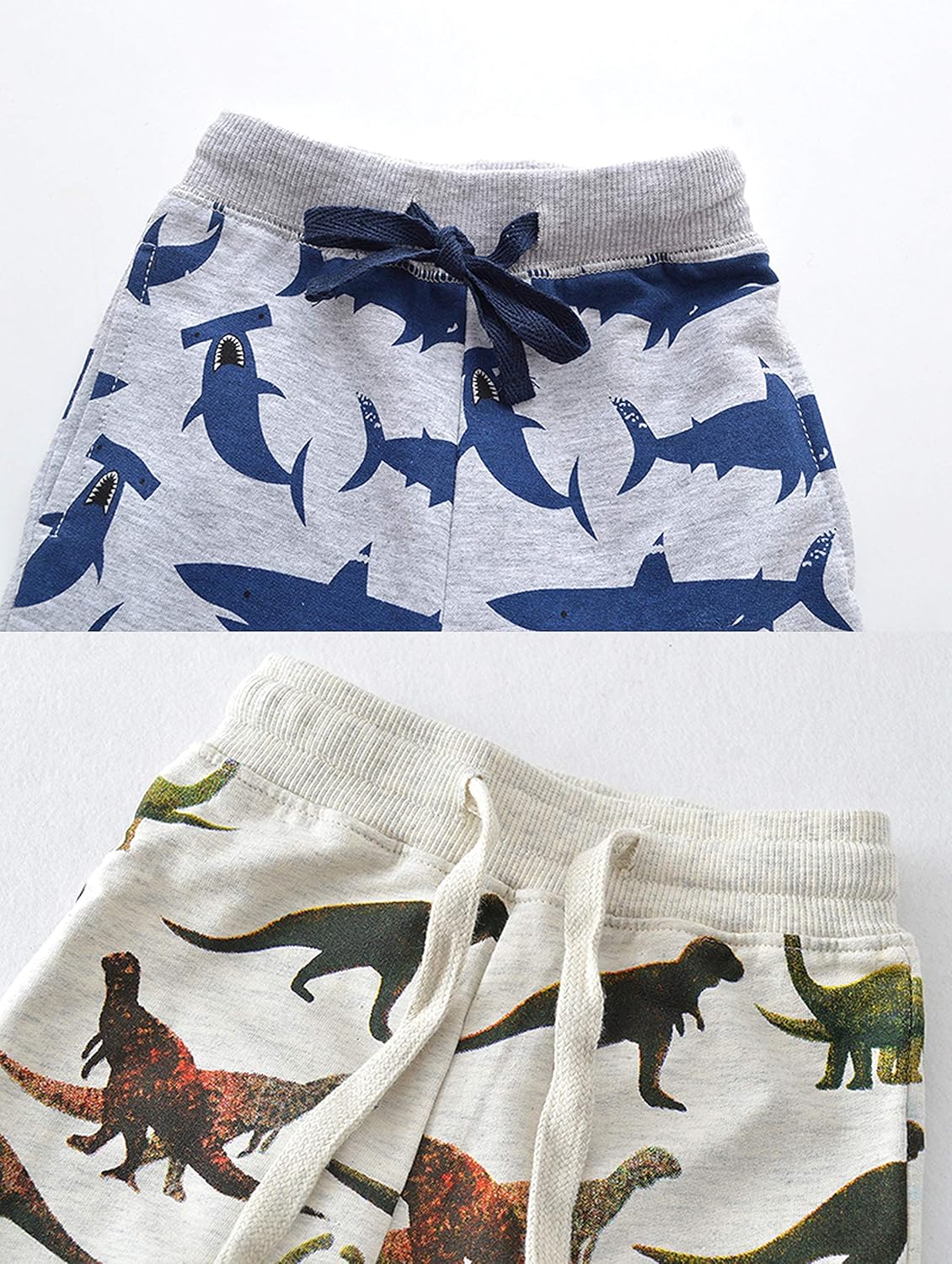 HUAER& Baby Boy's Jogger Pants Dinosaur Car Drawstring Elastic Sweatpants