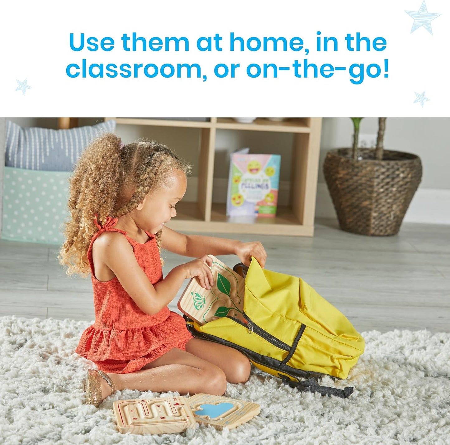 hand2mind Wooden Mindful Maze Set, Tactile Sensory Toys for Toddlers, Anxiety Relief Items, Calm Down Corner Supplies, Emotional Regulation Tools for Kids, Play Therapy Toys, Mindfulness Gifts