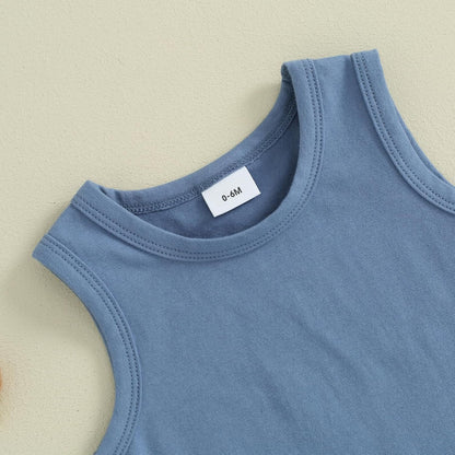 Kupretty Baby Boy Summer Clothes Sleeveless Tank Tops Vest T-Shirt + Casual Shorts Toddler Outfits Set