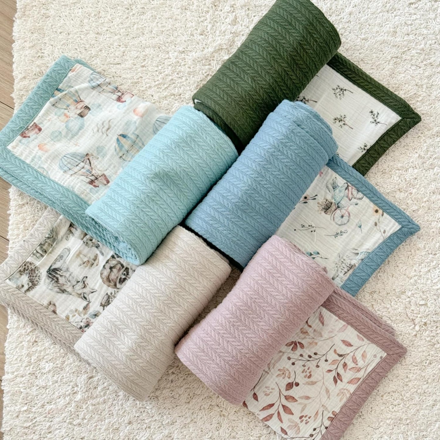 Personalized Baby Blanket with Name – Handmade 100% Organic Cotton Newborn Gift | Custom Knit